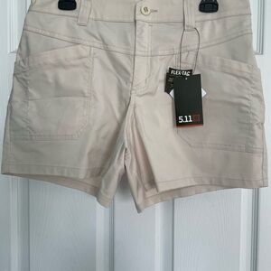 5.11 Tactical Women's Cream Flex-Tac Cargo Shorts NWT